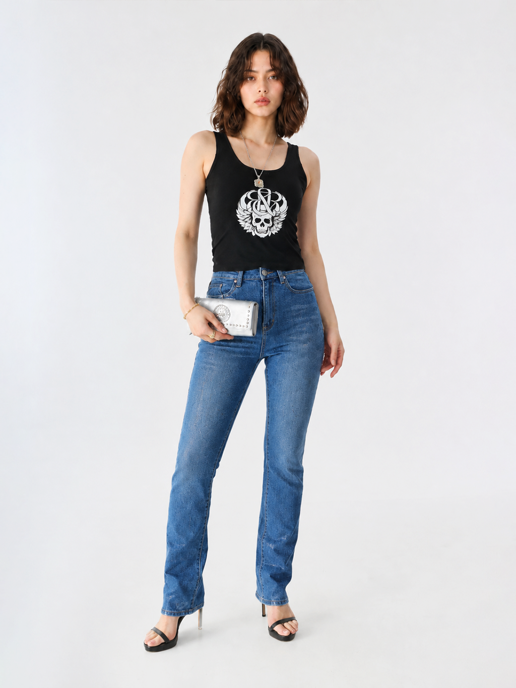 Kaia Rhinestone R Straight Jean