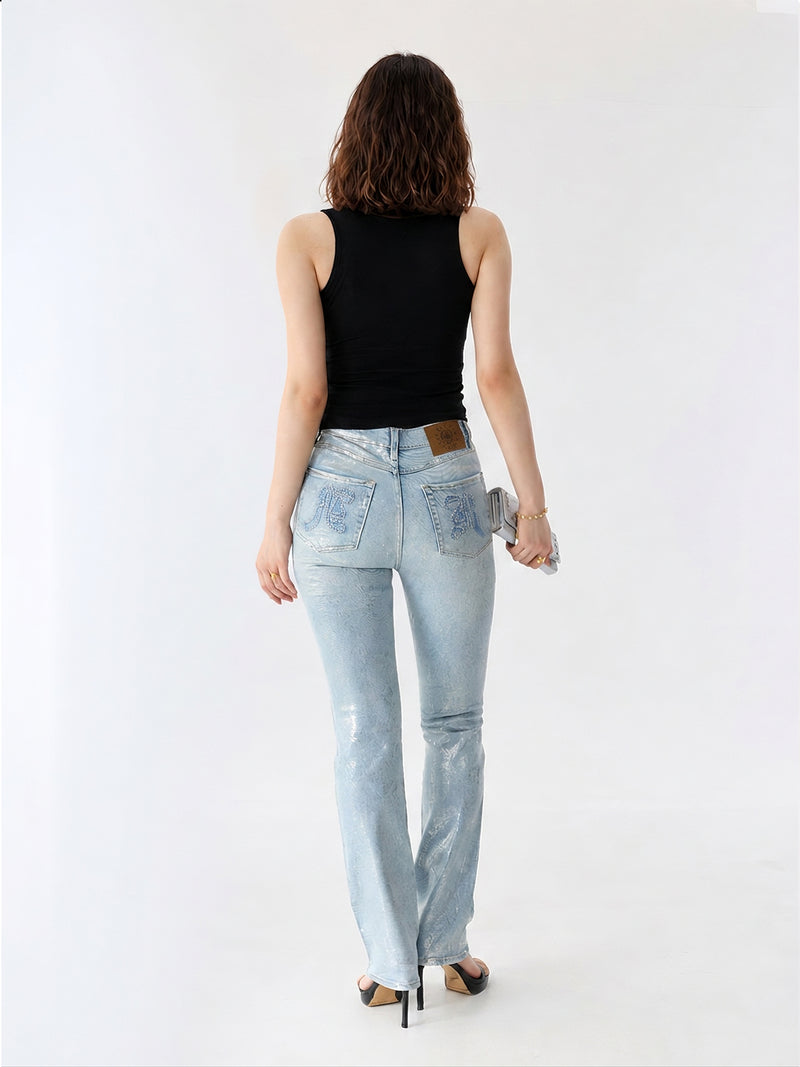 Kaia Rhinestone R Straight Jean