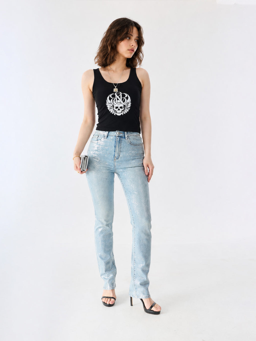 Kaia Rhinestone R Straight Jean