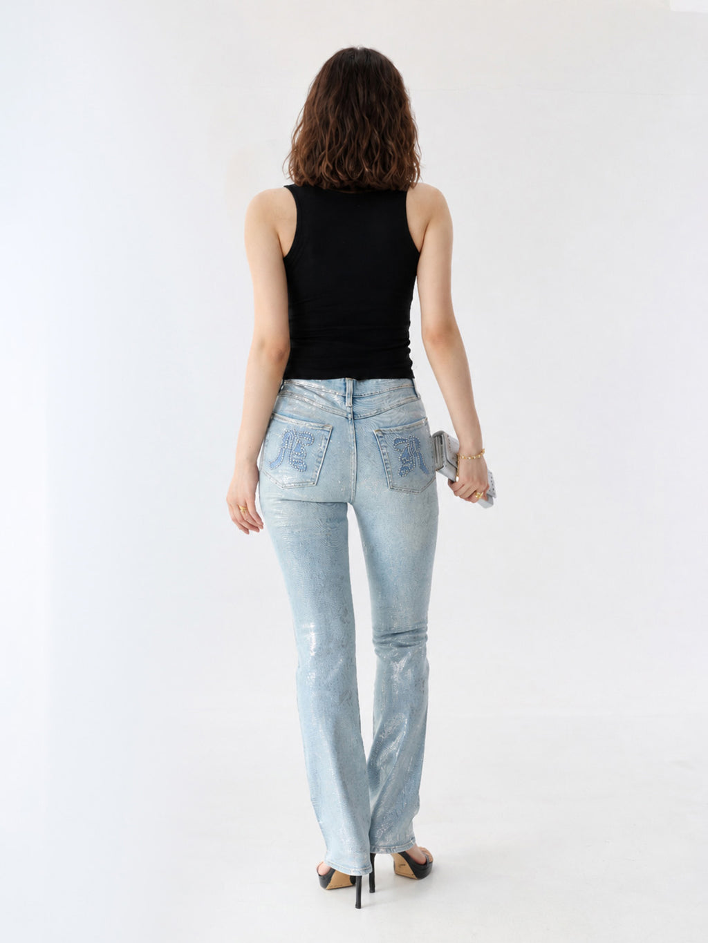 Kaia Rhinestone R Straight Jean