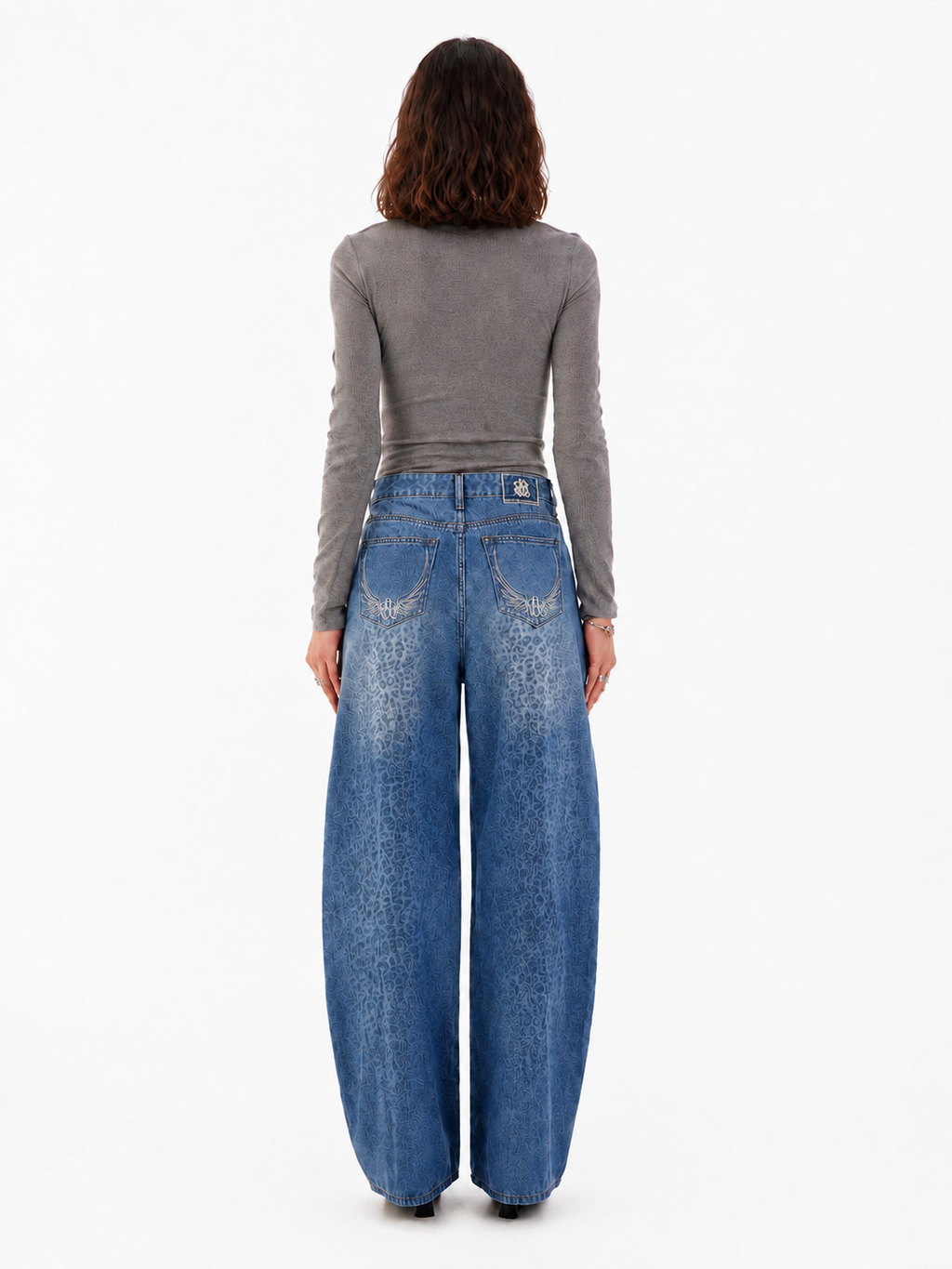 Kendall Leopard Fade Wide Leg Jean