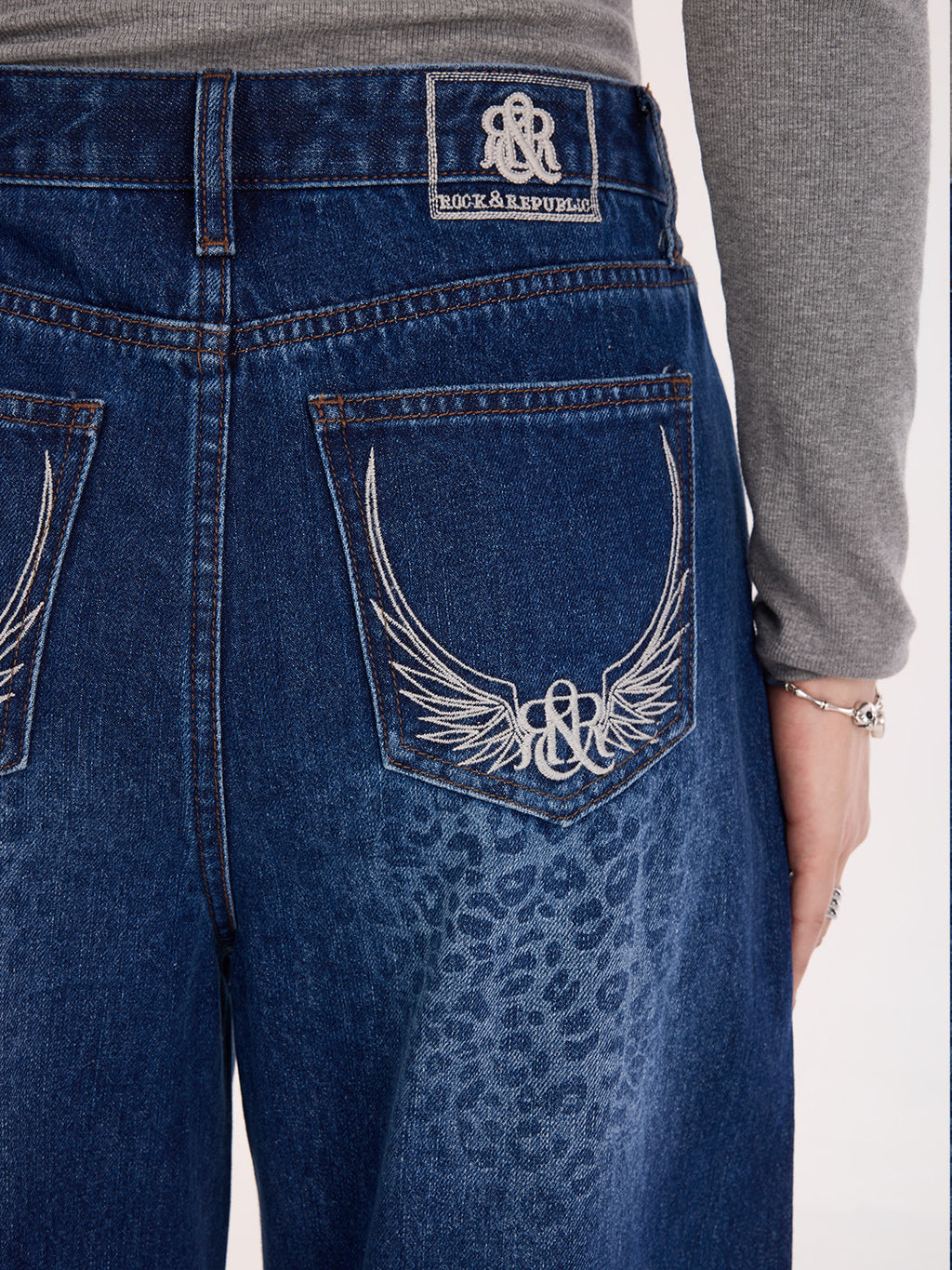 Kendall Leopard Fade Wide Leg Jean