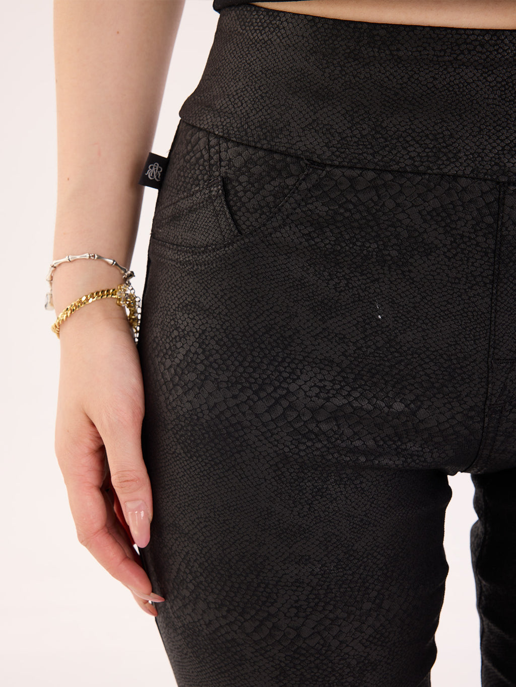 Fever Black Leopard Bootcut Jean