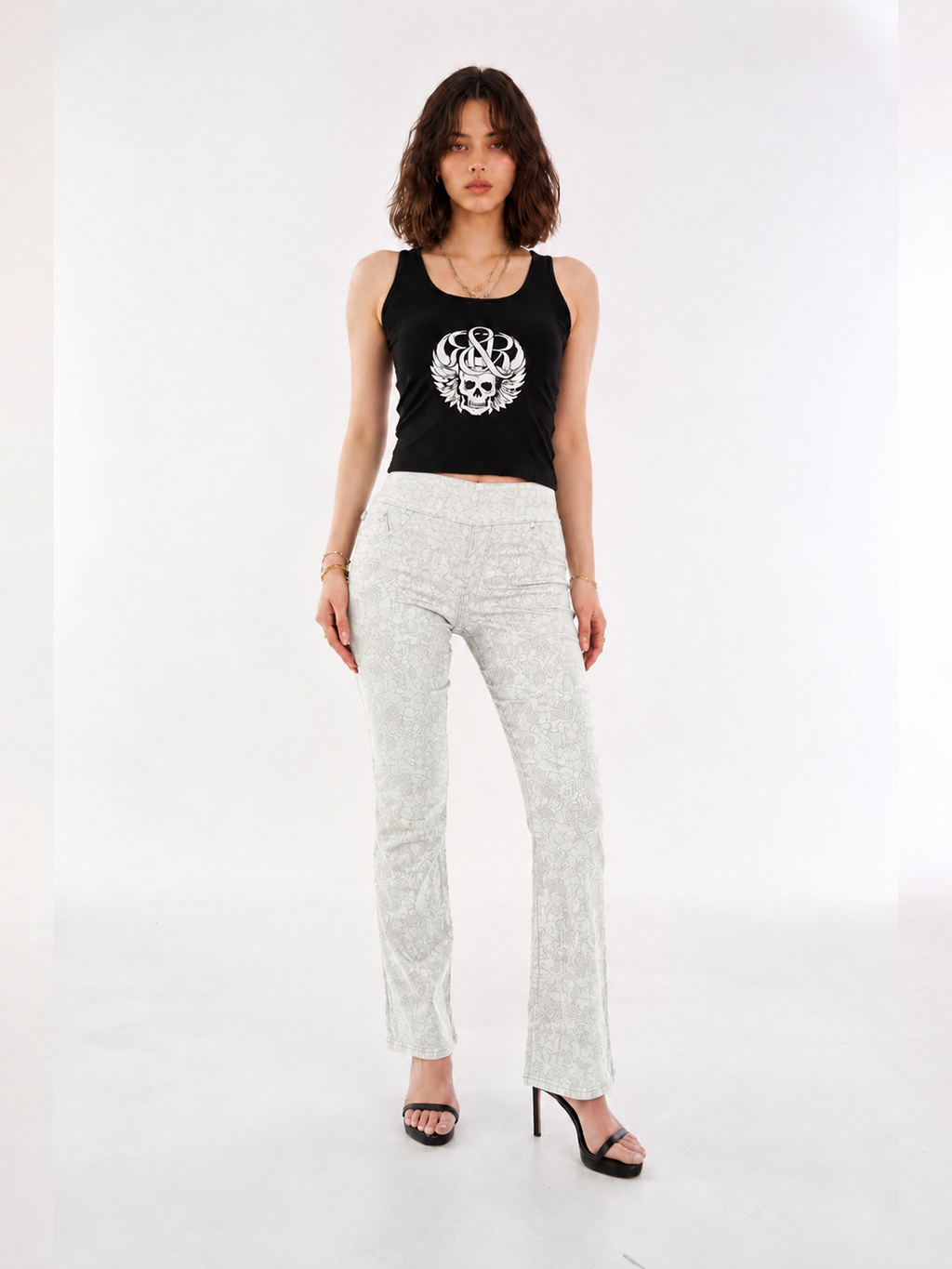 Fever Black Leopard Bootcut Jean