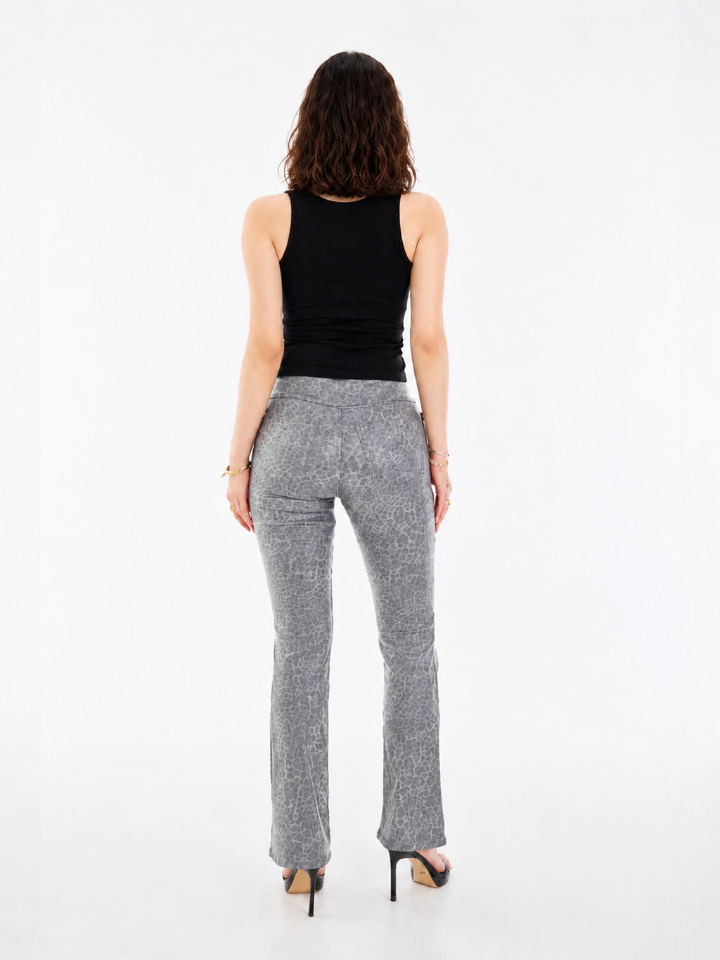 Fever Black Leopard Bootcut Jean