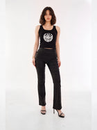 Fever Black Leopard Bootcut Jean