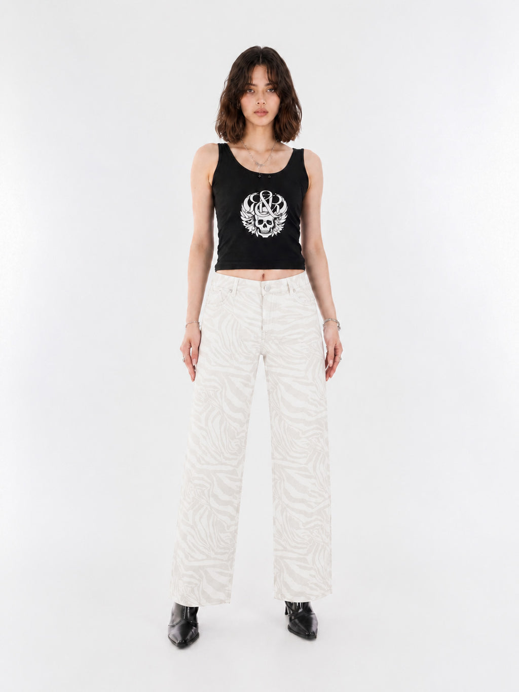 Kaia Tonal Zebra Straight Jean