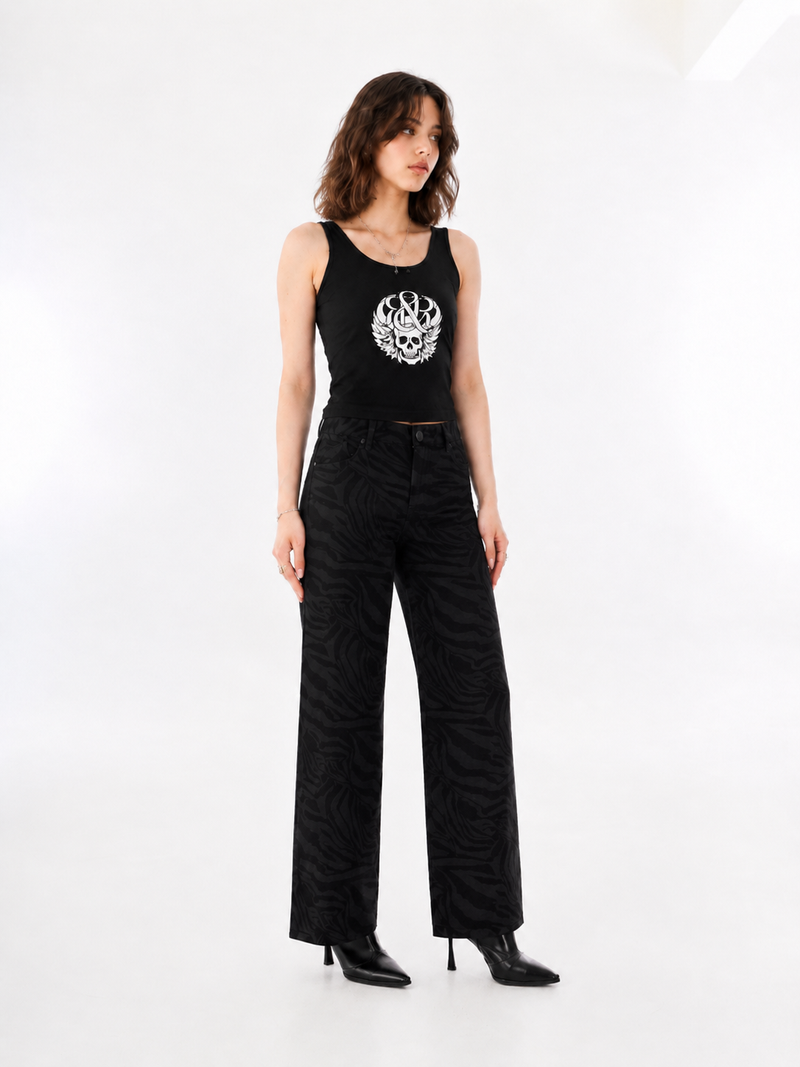 Kaia Tonal Zebra Straight Jean