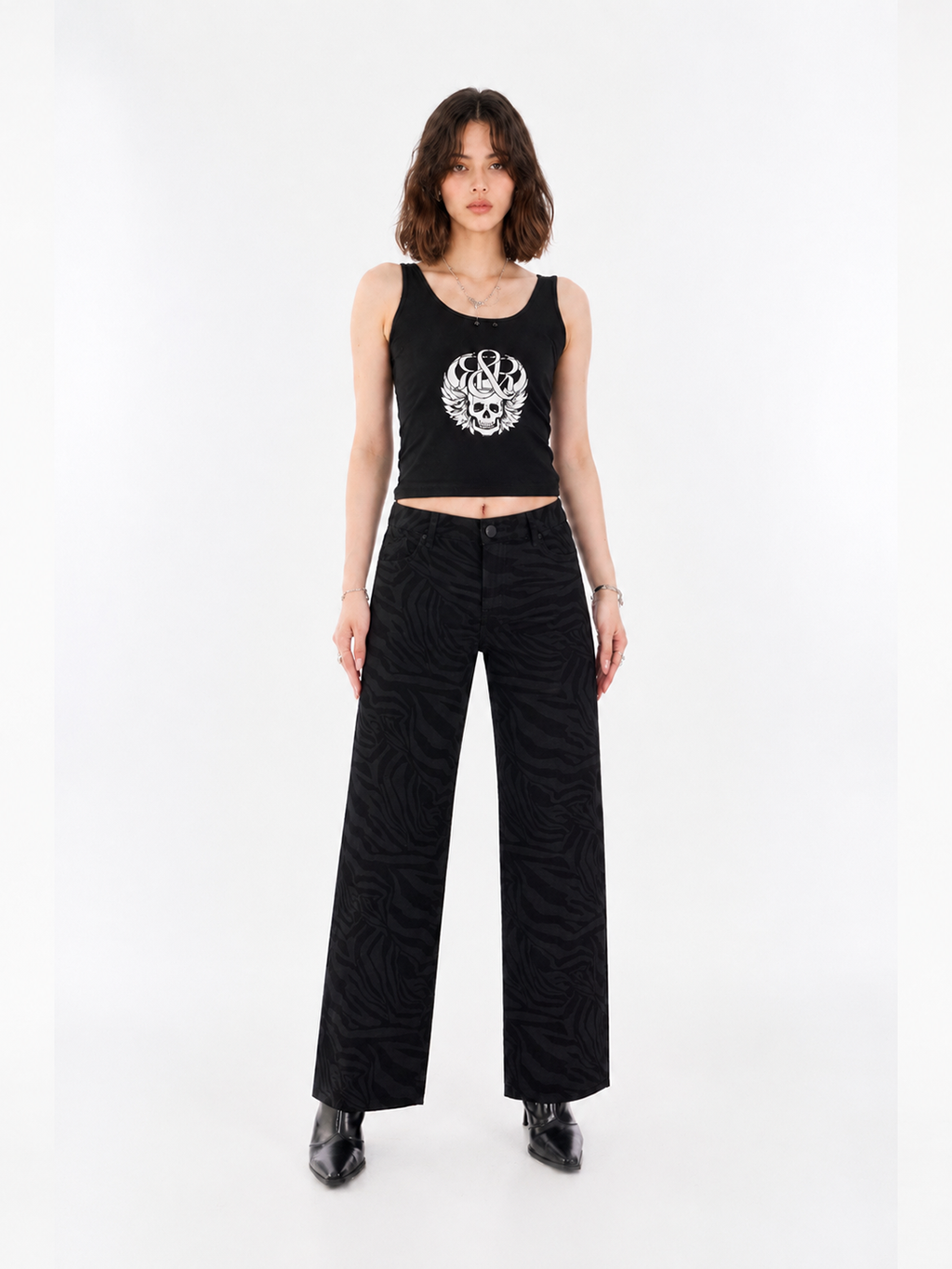 Kaia Tonal Zebra Straight Jean