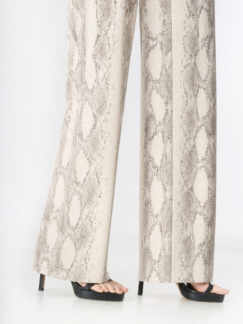 Kendall Cream Snakeskin Wide Leg Jean