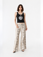 Kendall Cream Snakeskin Wide Leg Jean