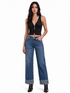 Kendall Leopard Hem Wide Leg Jean