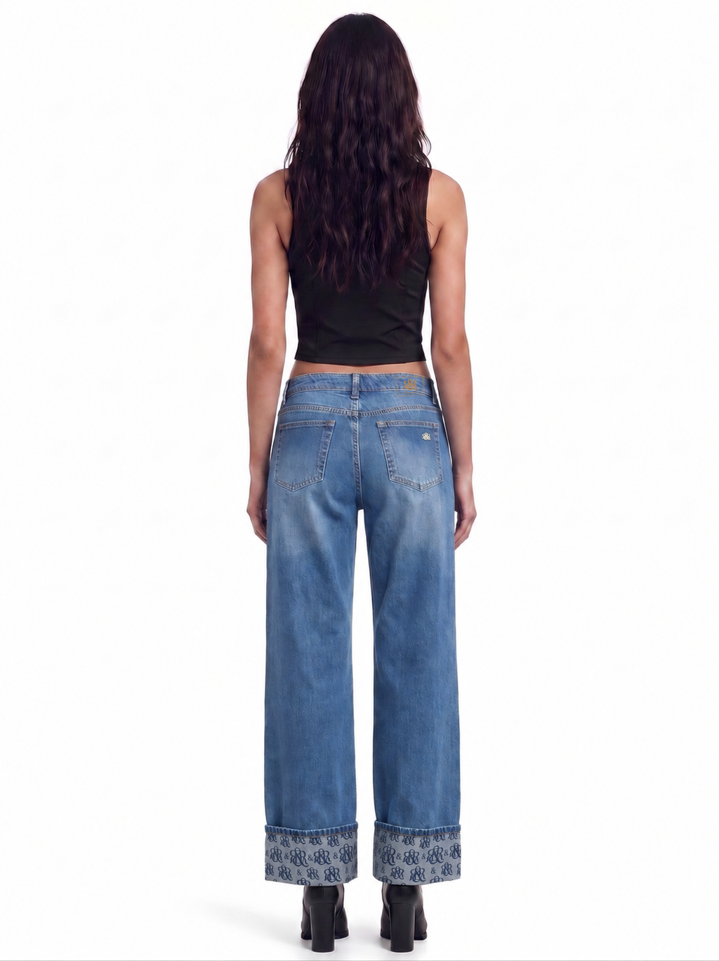Kendall Leopard Hem Wide Leg Jean