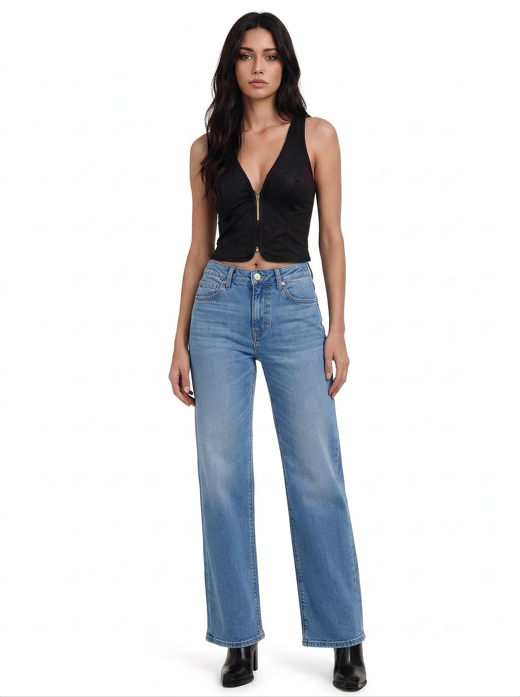 Kaia Tonal R Indigo Straight Jean