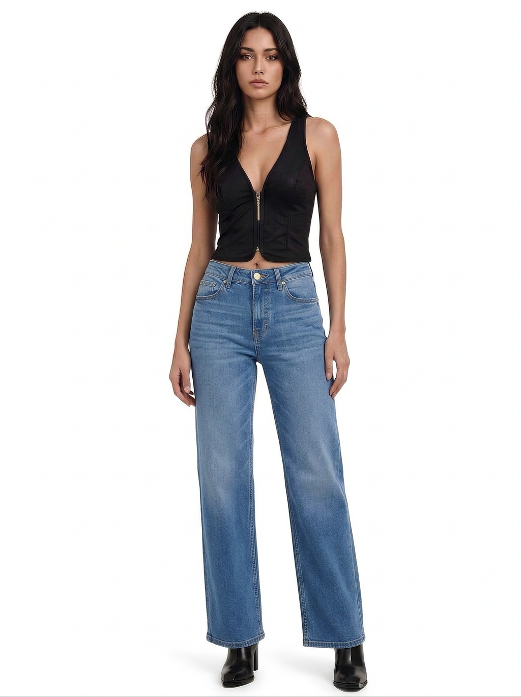 Kaia Tonal R Indigo Straight Jean