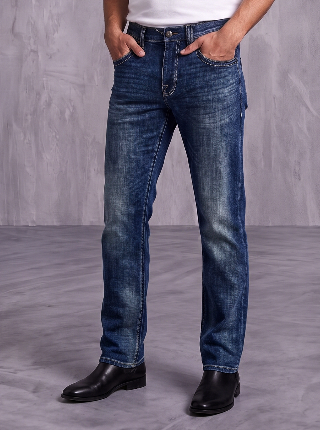 Neil Multi Wave R Stitch Slim Straight Jean