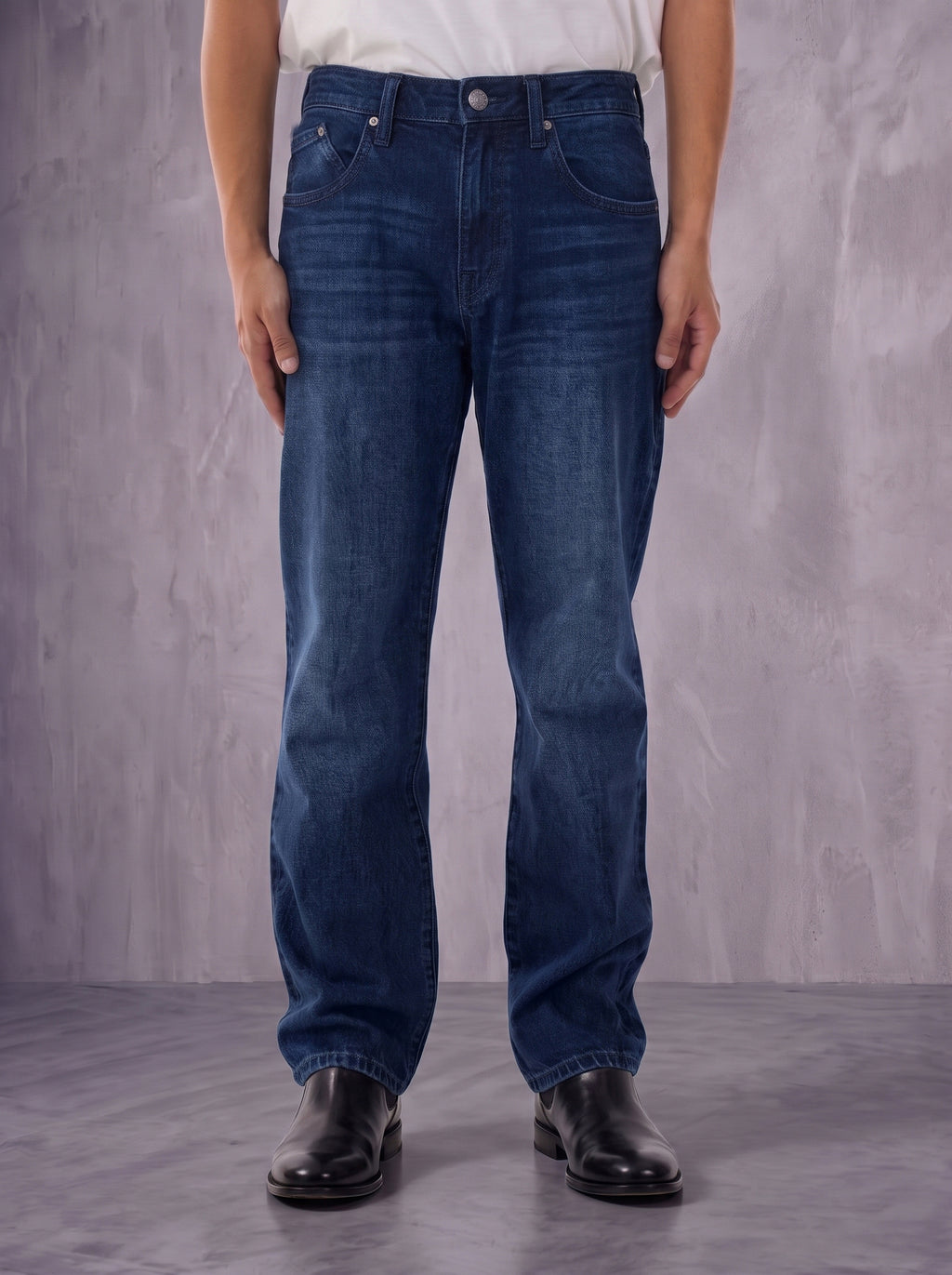 Neil Biker Ribbed Pocket Straight Jean