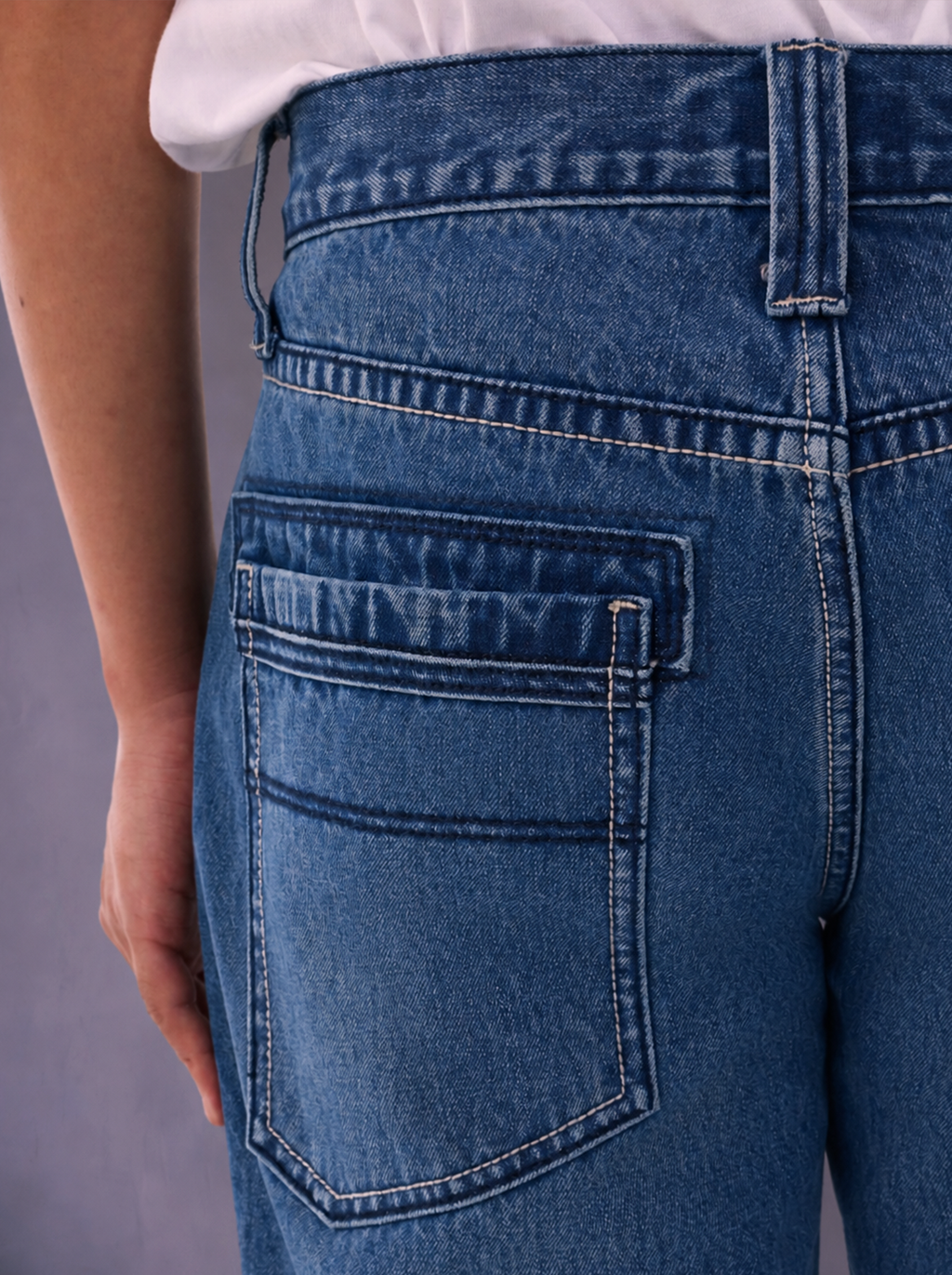 Neil Biker Ribbed Pocket Straight Jean