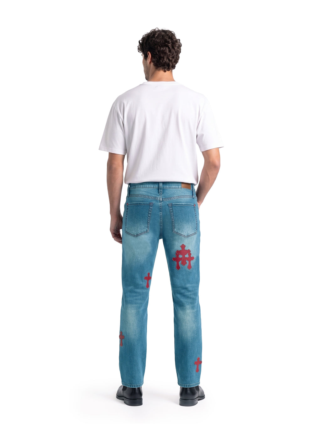 Neil Red Cross Patch Straight Jean