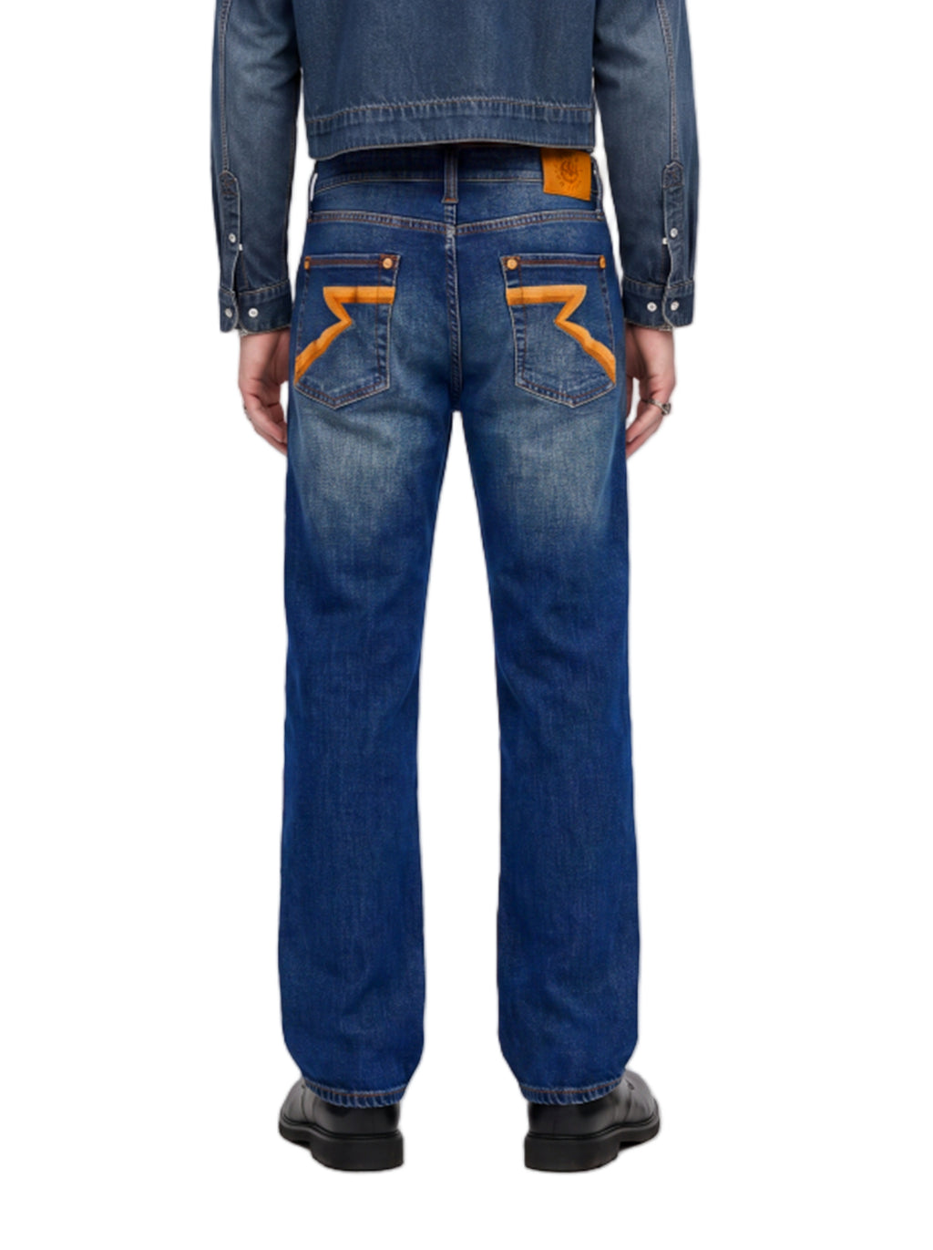 Neil Contrast Appliqué Straight Leg Jean