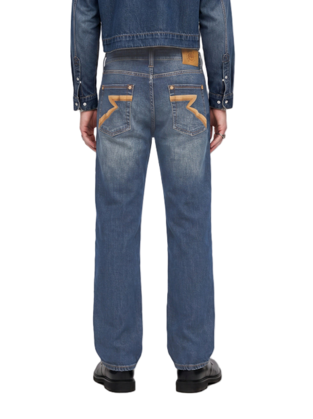 Neil Contrast Appliqué Straight Leg Jean