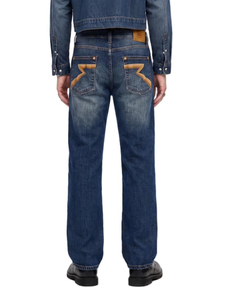 Neil Contrast Appliqué Straight Leg Jean