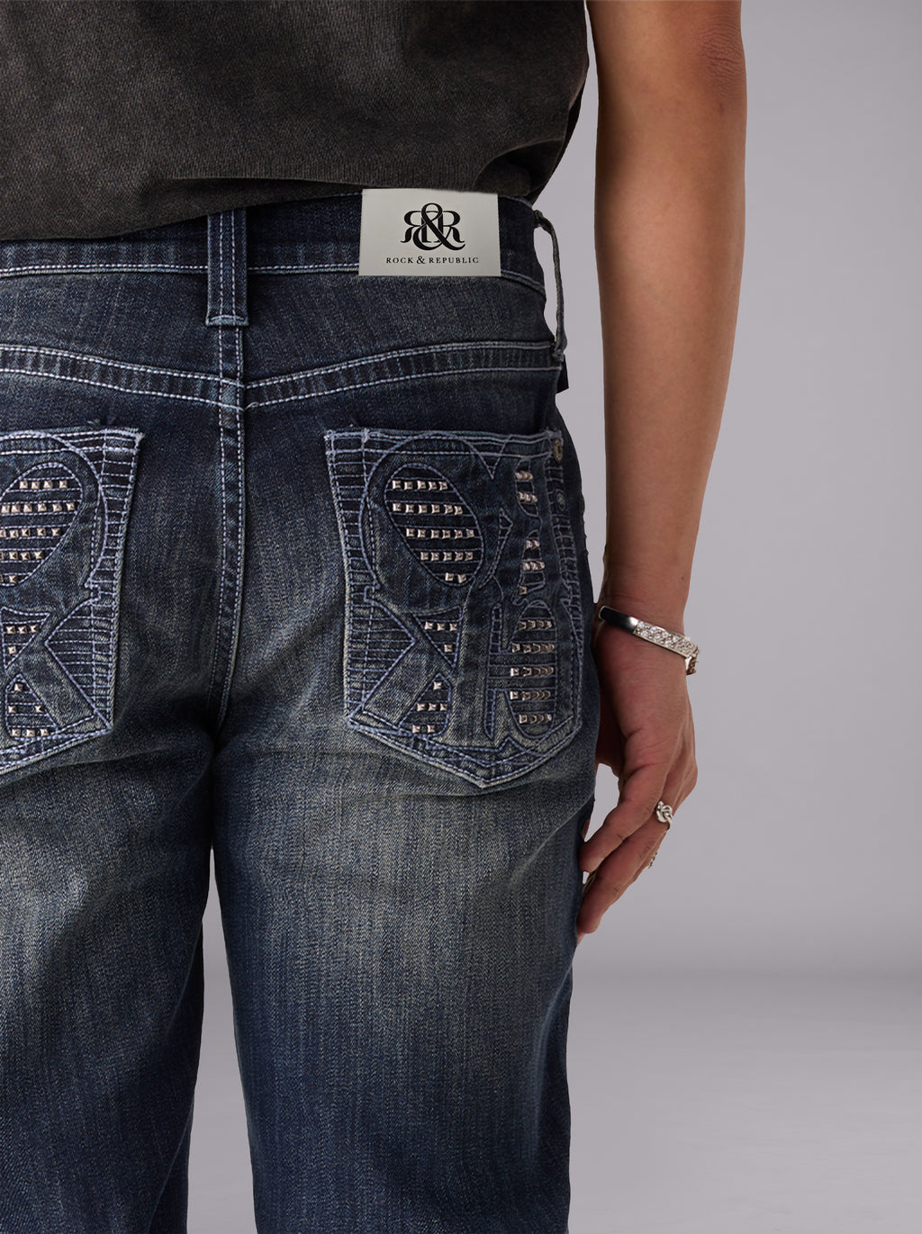 Neil Studded Straight Leg Jean