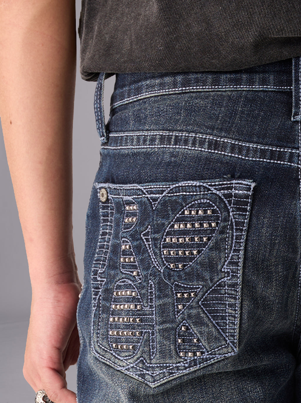 Neil Studded Straight Leg Jean