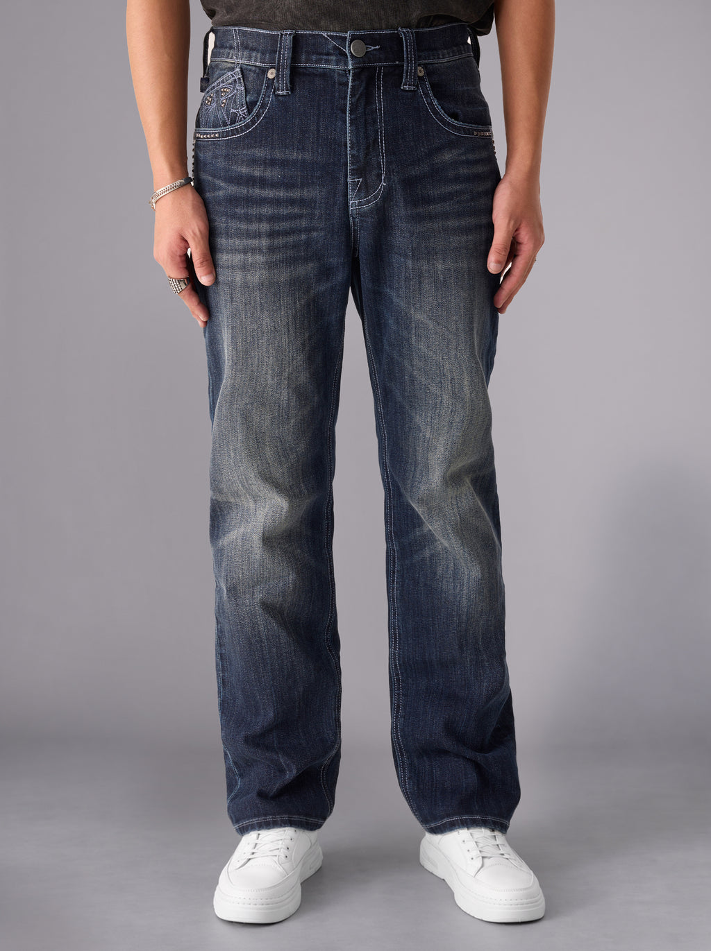 Neil Studded Straight Leg Jean