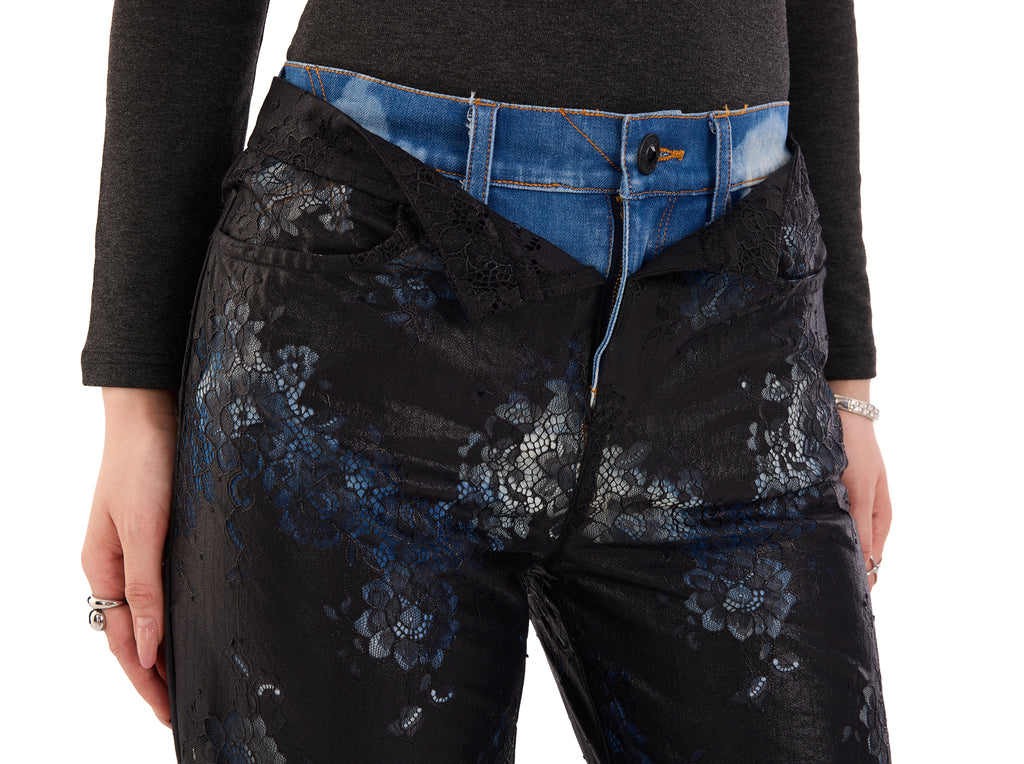 Kaia Lace Overlay Straight Jean