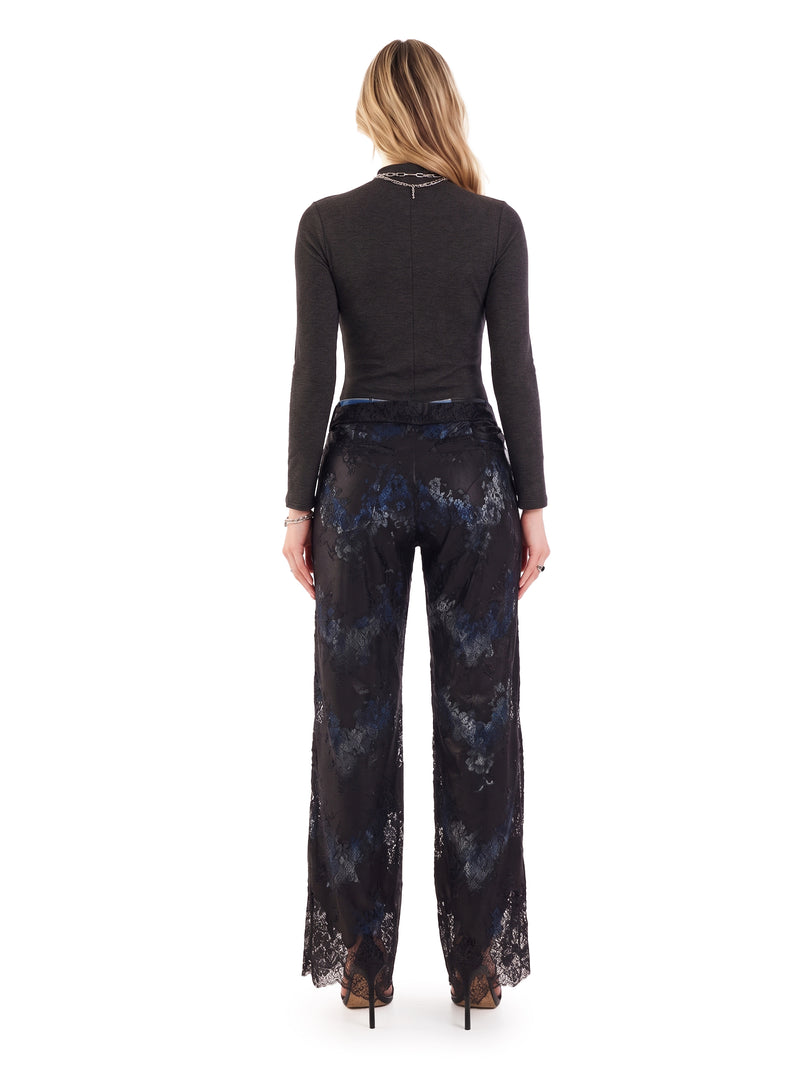 Kaia Lace Overlay Straight Jean