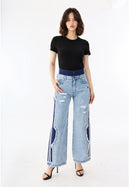 Kaia Contrast Panel Straight Jean