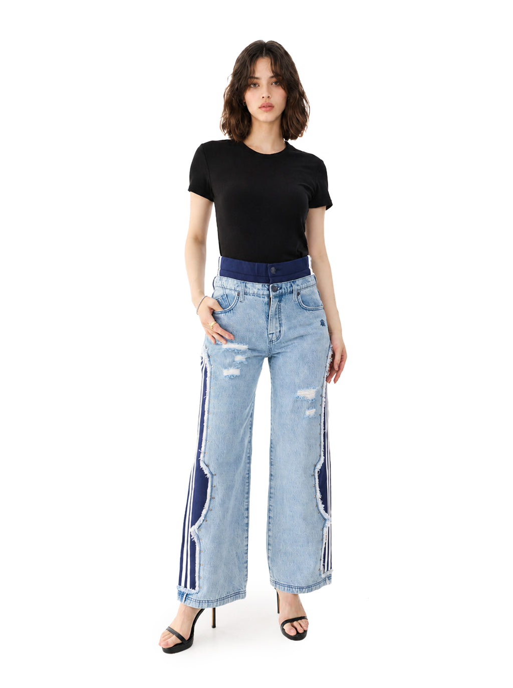 Kaia Contrast Panel Straight Jean
