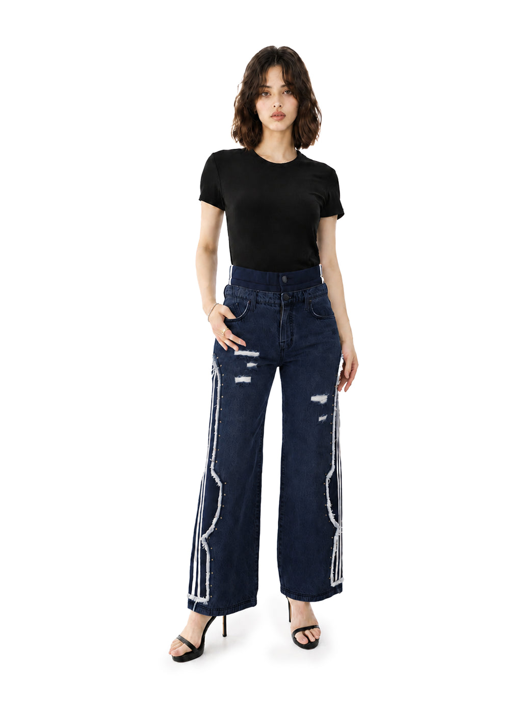 Kaia Contrast Panel Straight Jean