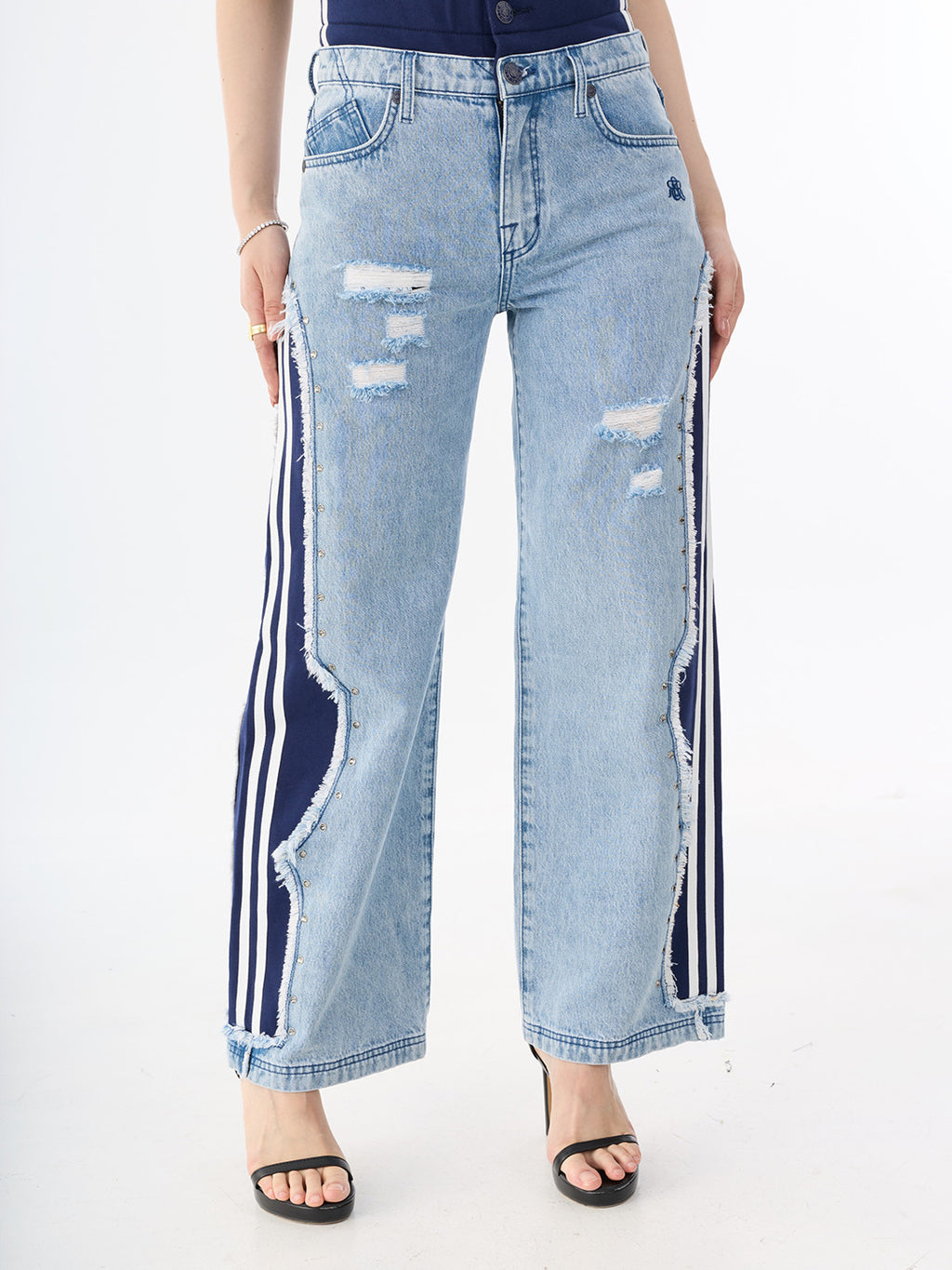 Kaia Contrast Panel Straight Jean