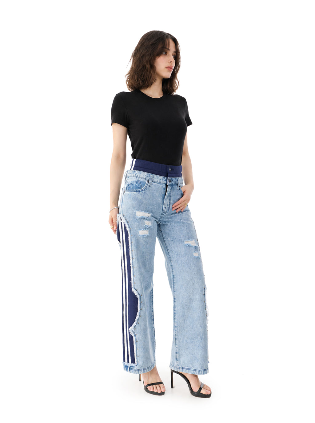Kaia Contrast Panel Straight Jean