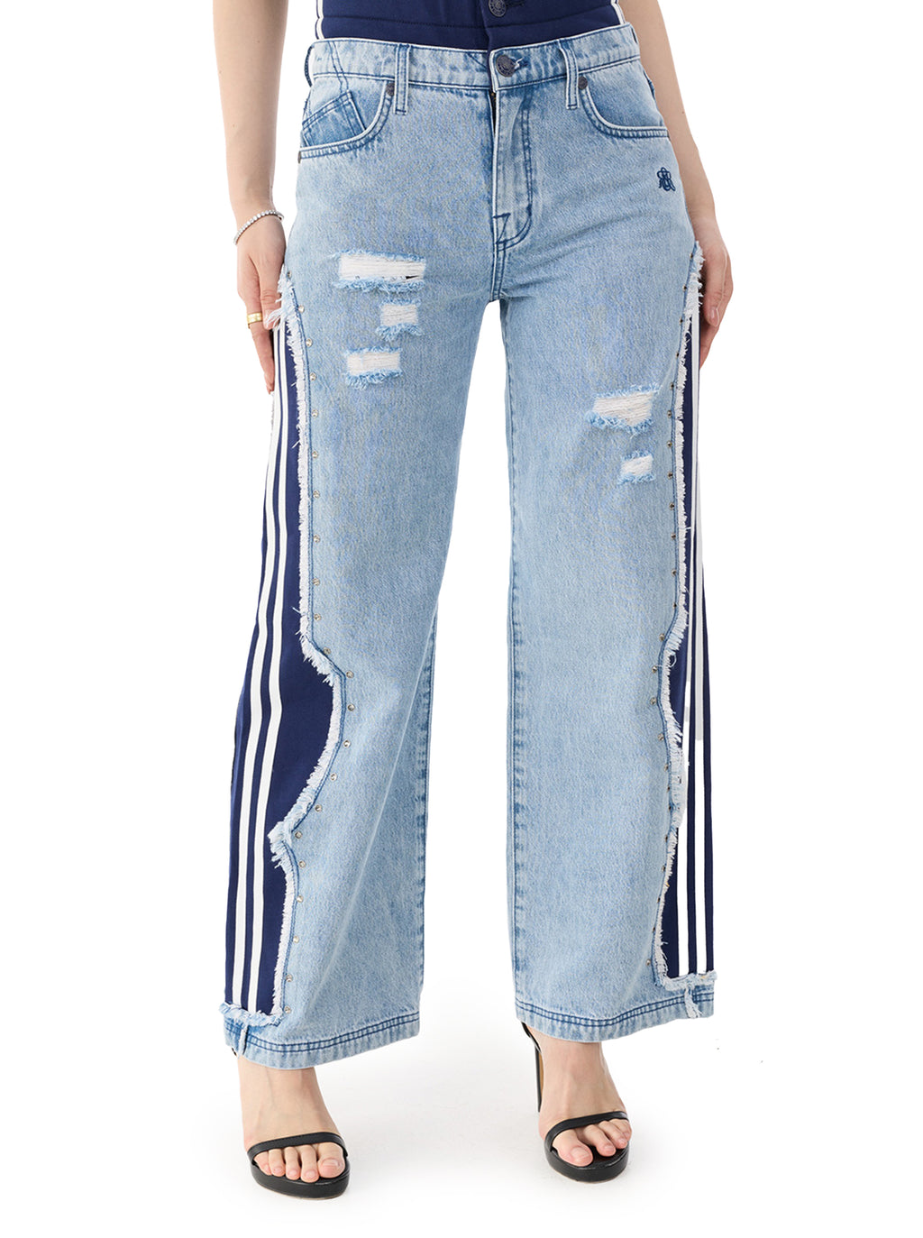 Kaia Contrast Panel Straight Jean