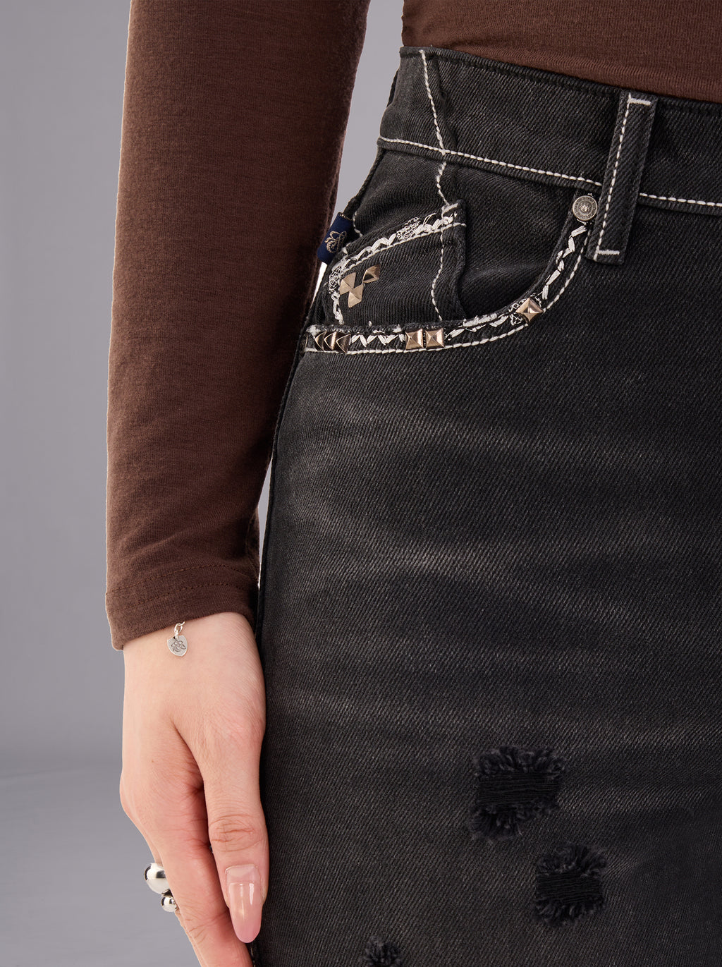 Kaia Knee Cutout Straight Jean
