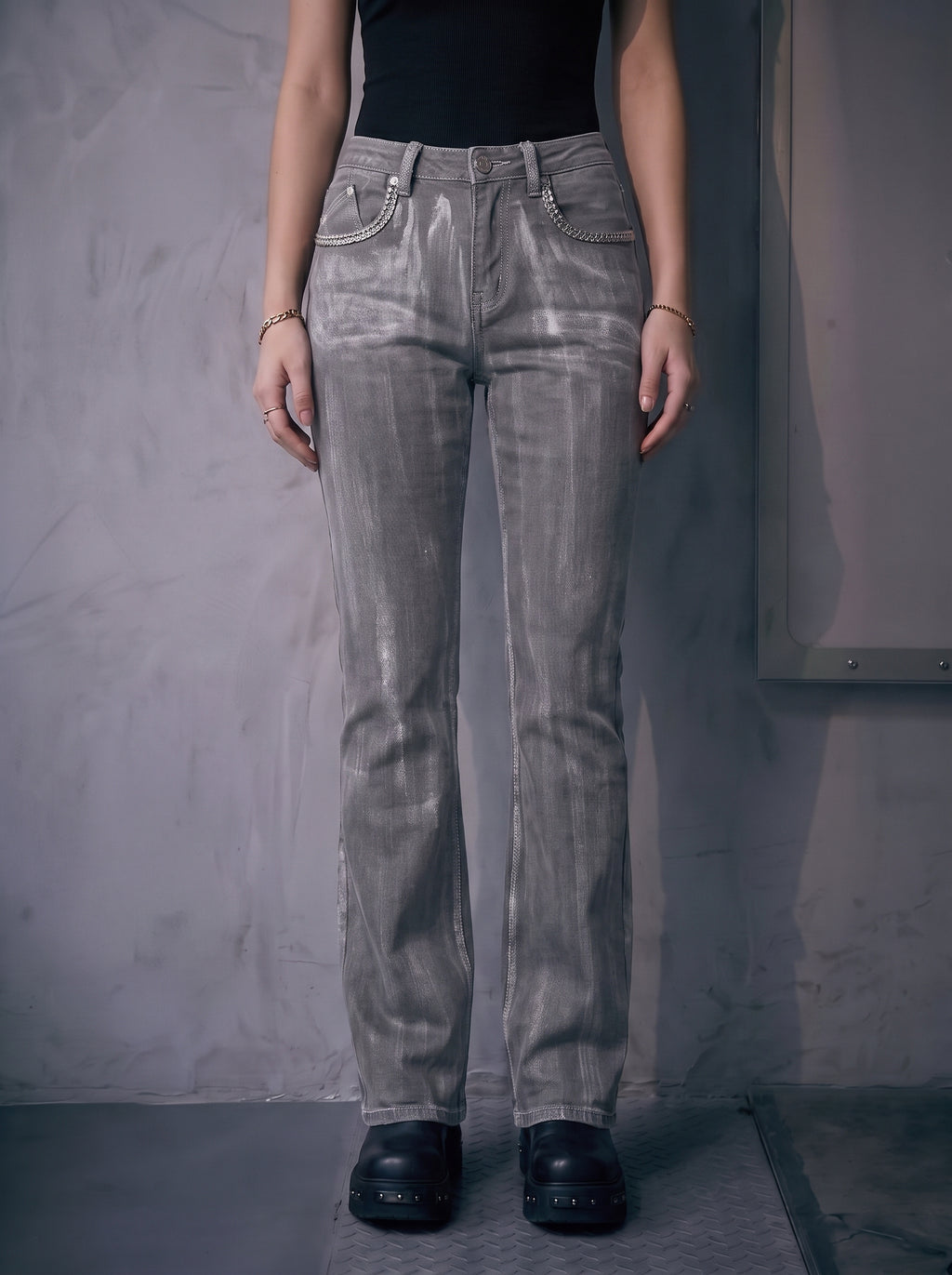 Fever Crystal Trim Bootcut Jean