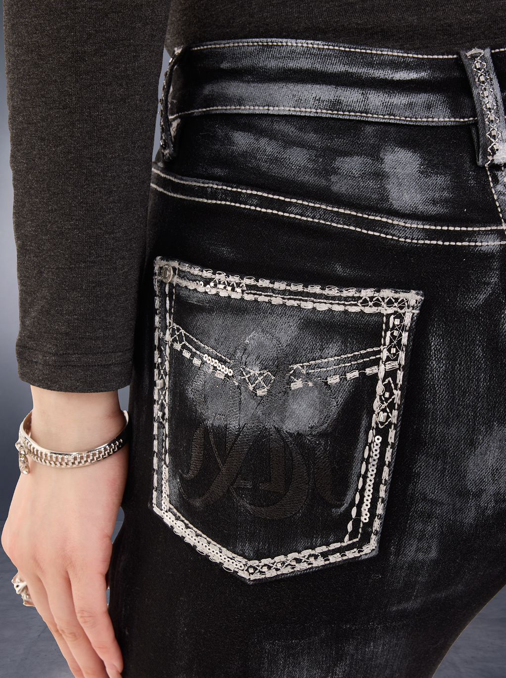 Fever Crystal Trim Bootcut Jean