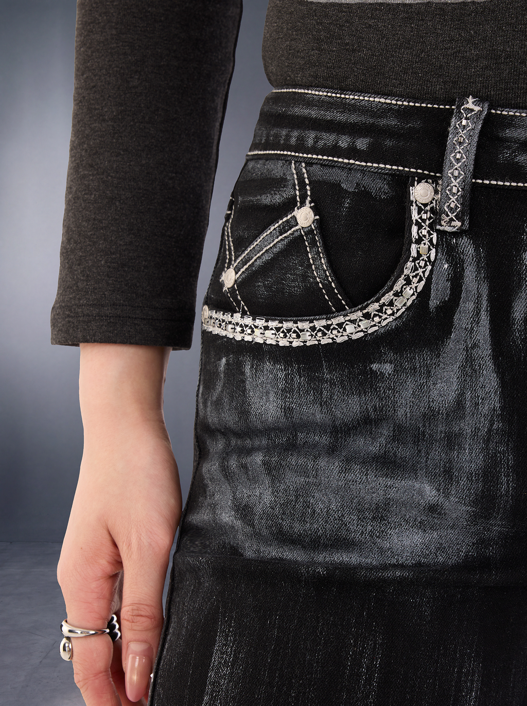 Fever Crystal Trim Bootcut Jean
