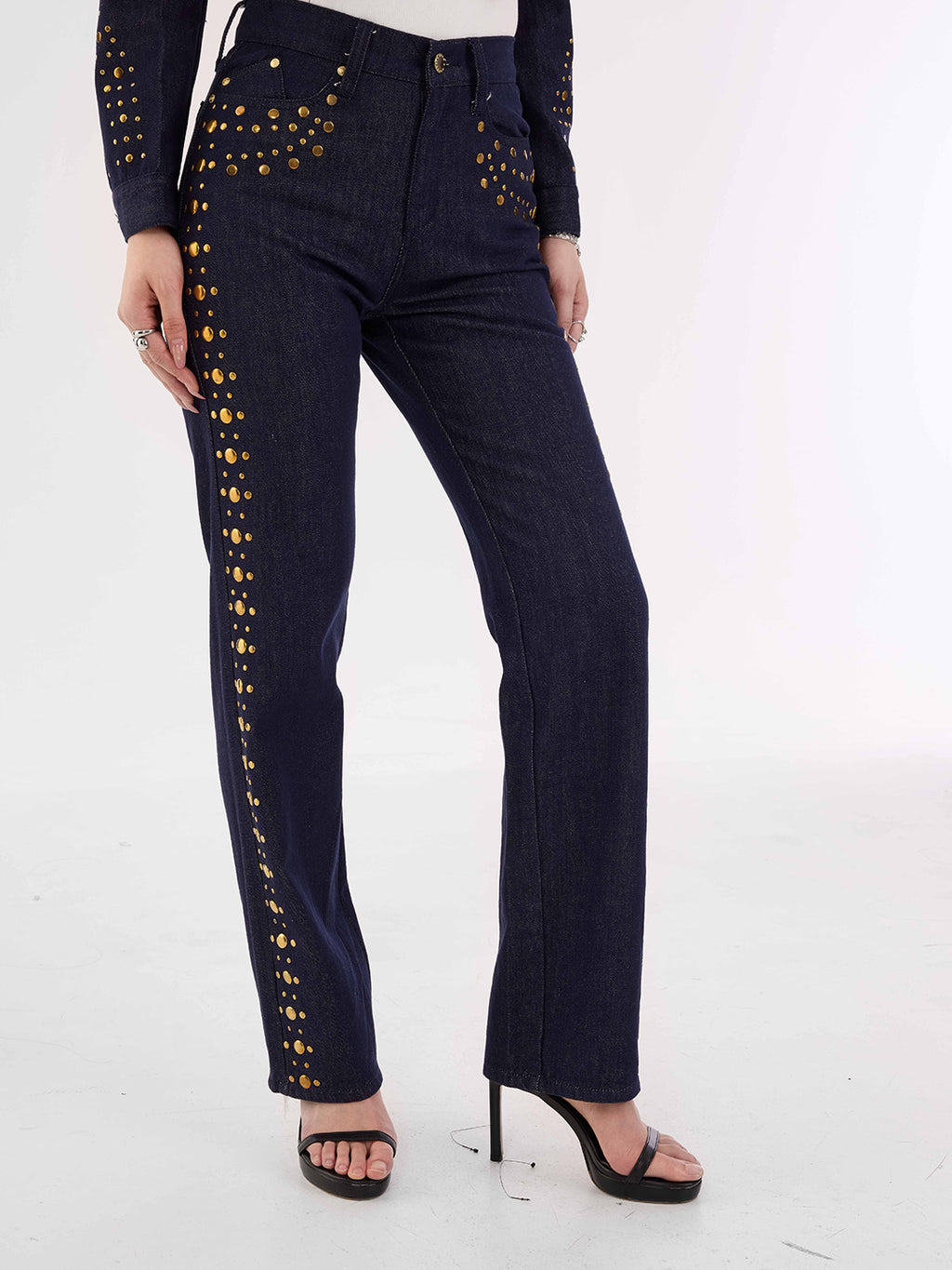 Kaia Gold Stud Straight Jean