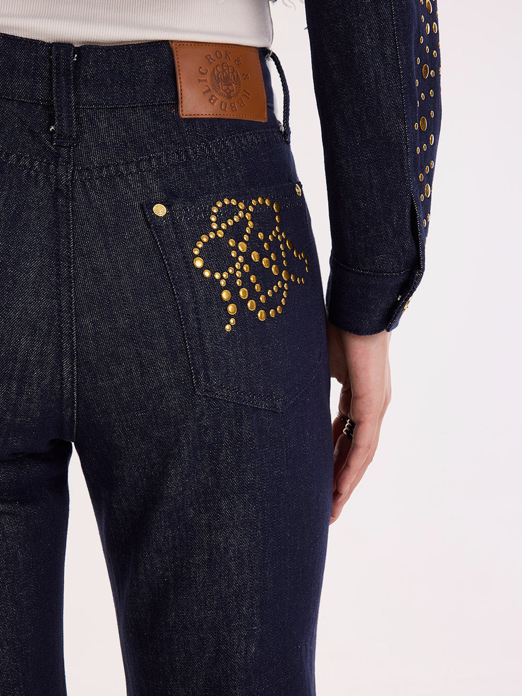 Kaia Gold Stud Straight Jean