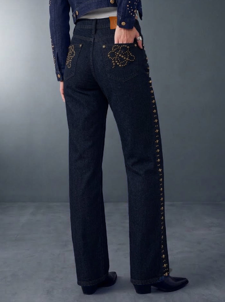 Kaia Gold Stud Straight Jean