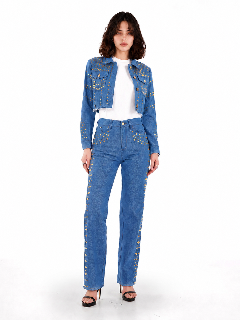 Kaia Gold Stud Straight Jean