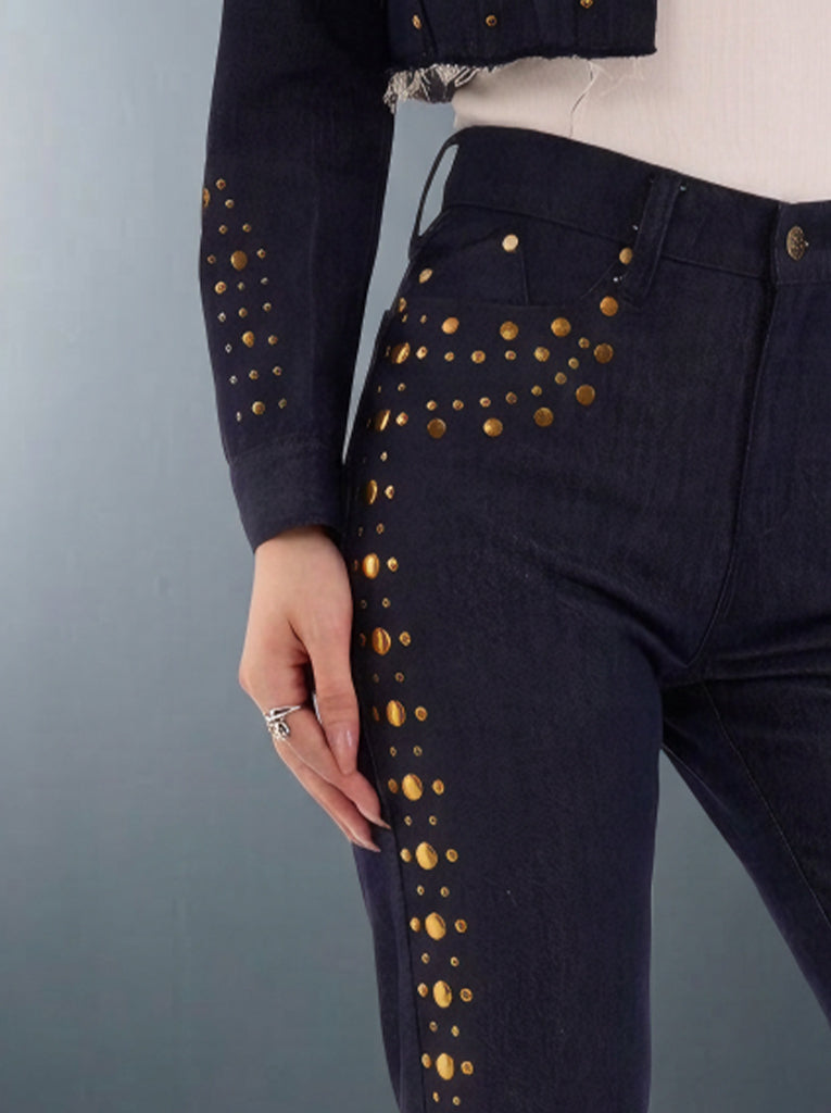 Kaia Gold Stud Straight Jean