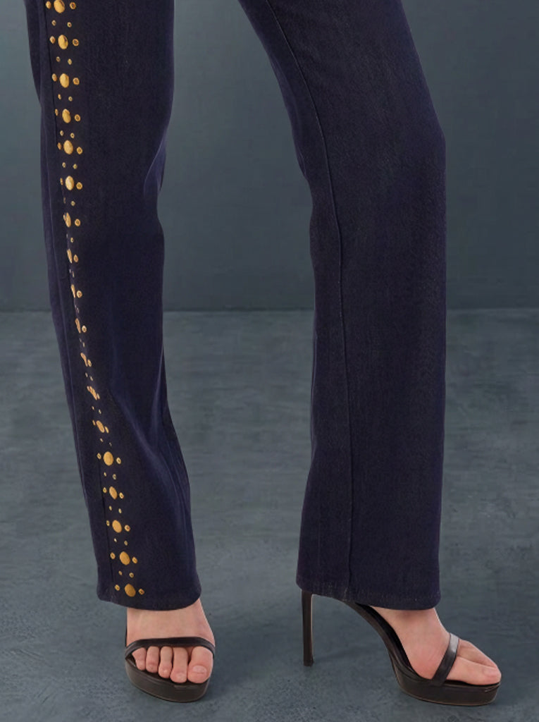 Kaia Gold Stud Straight Jean