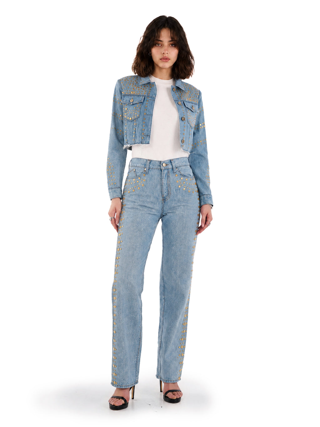 Kaia Gold Stud Straight Jean