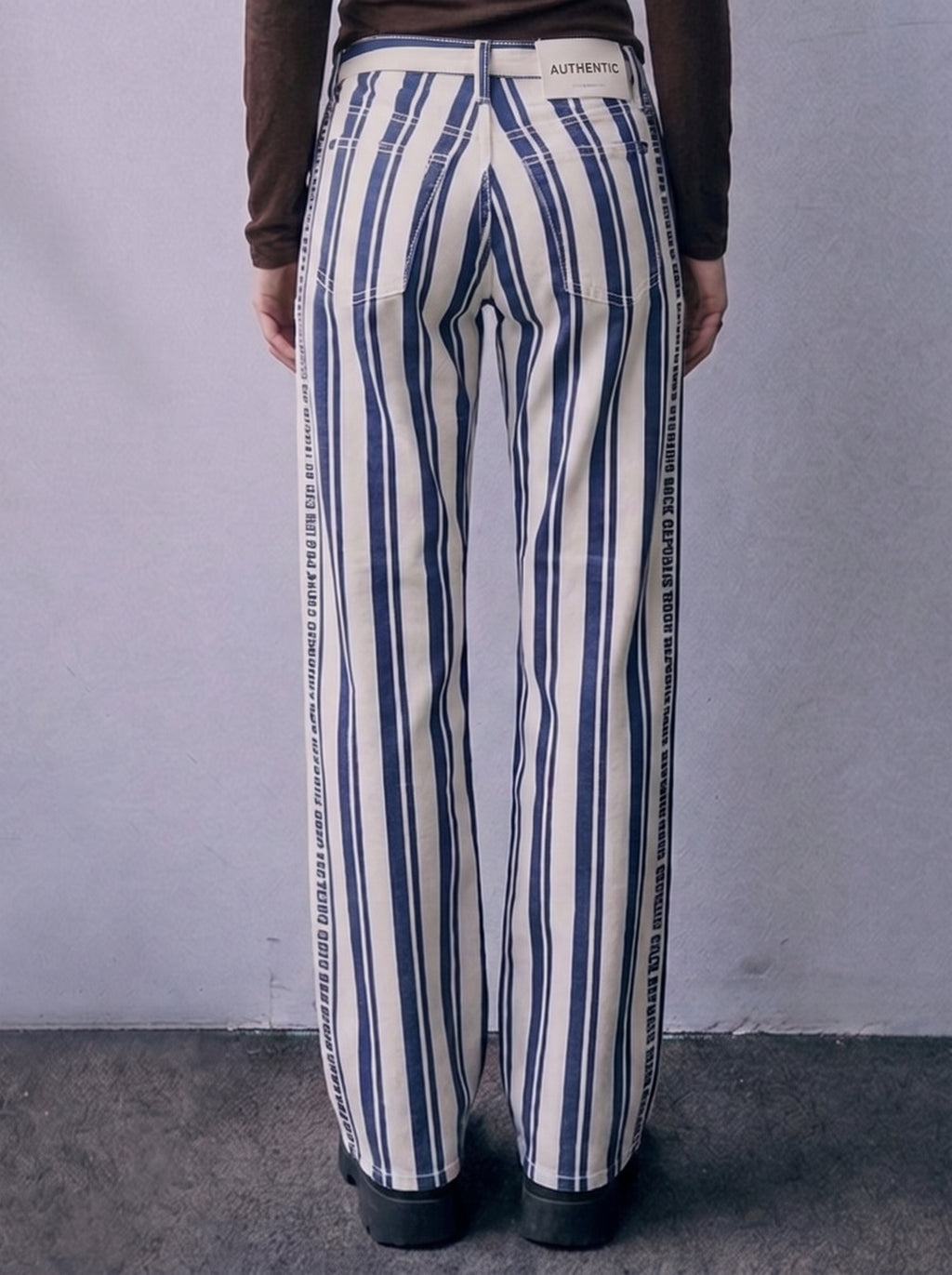 Stella Striped Relaxed Straight Jean
