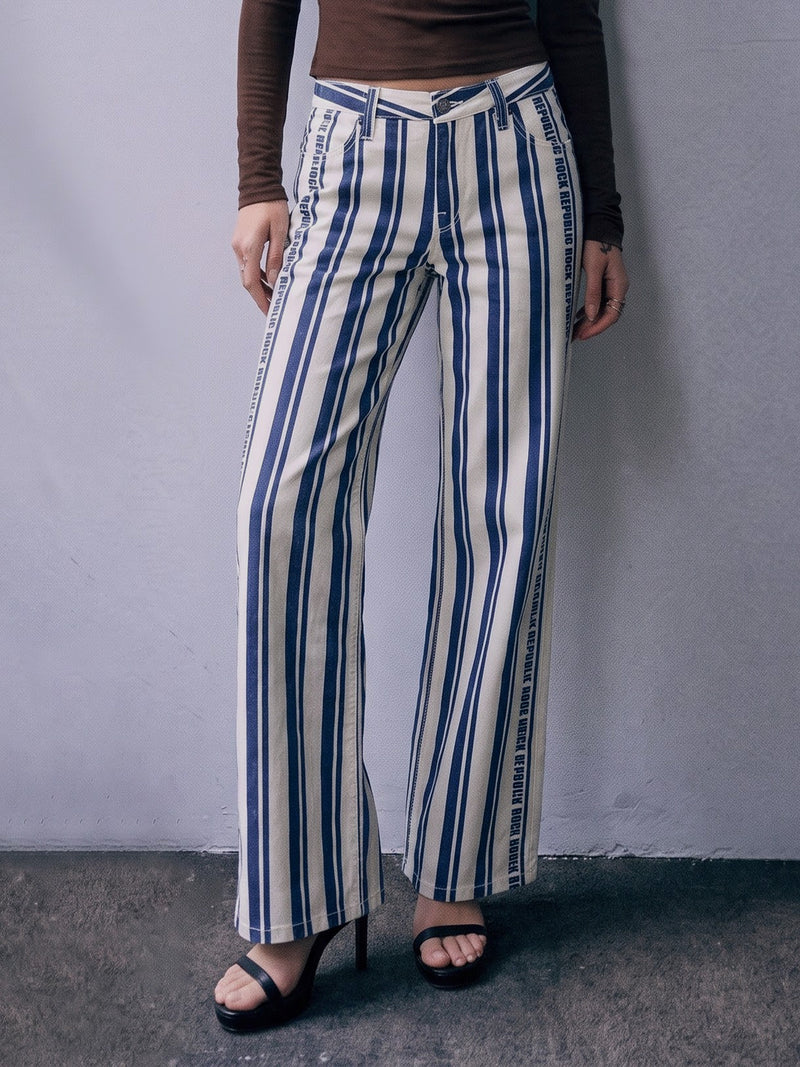 Stella Striped Relaxed Straight Jean